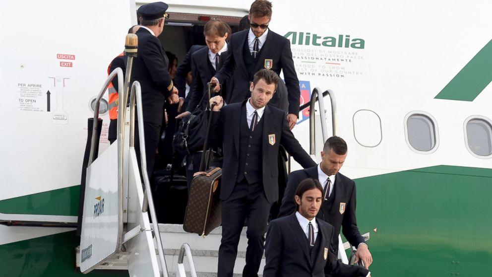 The Italy team arrives in Brazil ahead of FIFA 2014 World Cup, June 5, 2014, in Rio de Janeiro.