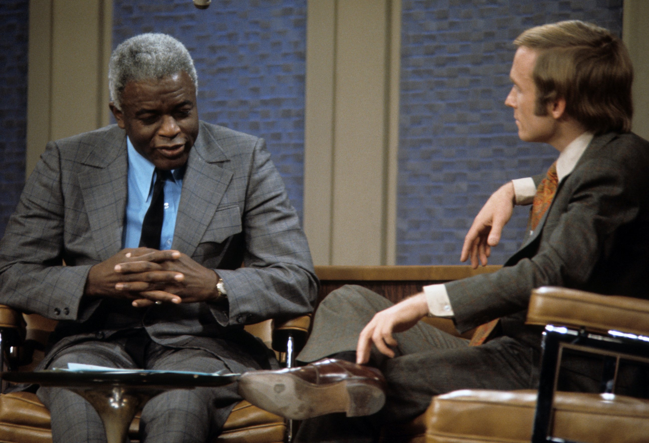 PHOTO: Jackie Robinson and Dick Cavett, on "The Dick Cavett Show" on Jan. 26, 1972. 