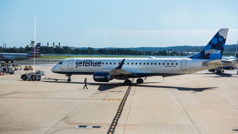 A Jet Blue plane is seen on the tarmac of Ronald Reagan Washington National Airport, Aug. 24, 2016, in this file photo.