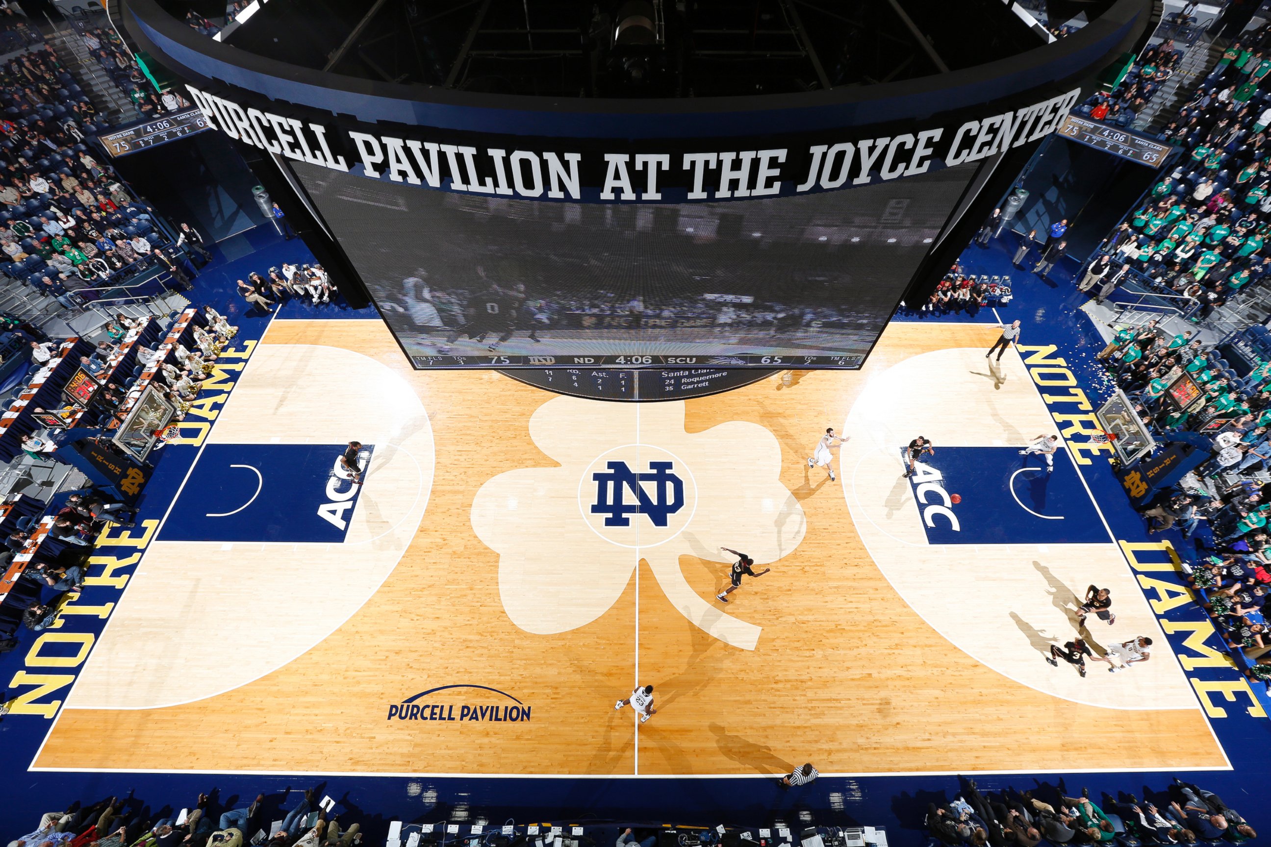 PHOTO: General view of the arena as the Notre Dame Fighting Irish play against the Santa Clara Broncos during the game at Purcell Pavilion at the Joyce Center on Nov. 22, 2013 in South Bend, Ind. 
