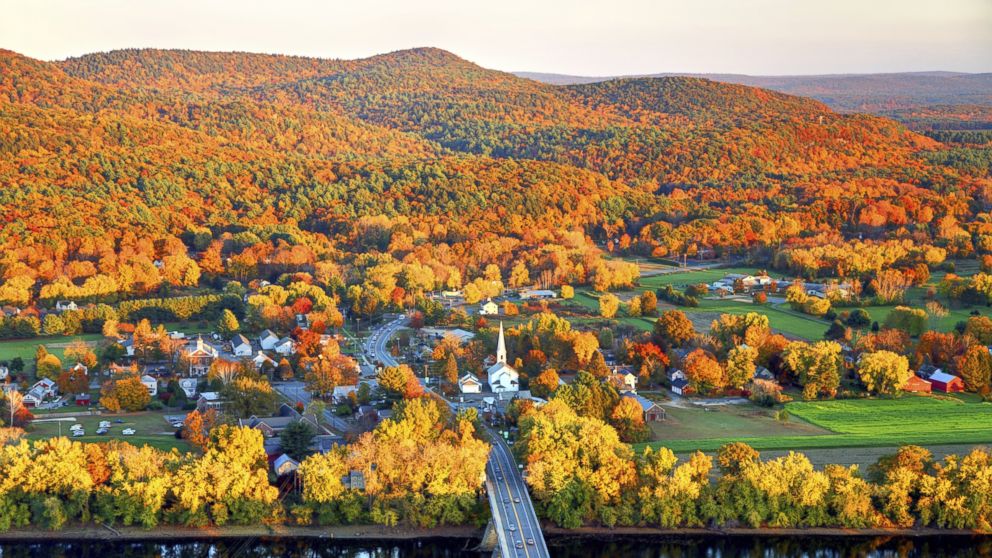 Fall is seen in the Pioneer Valley of Massachusetts.