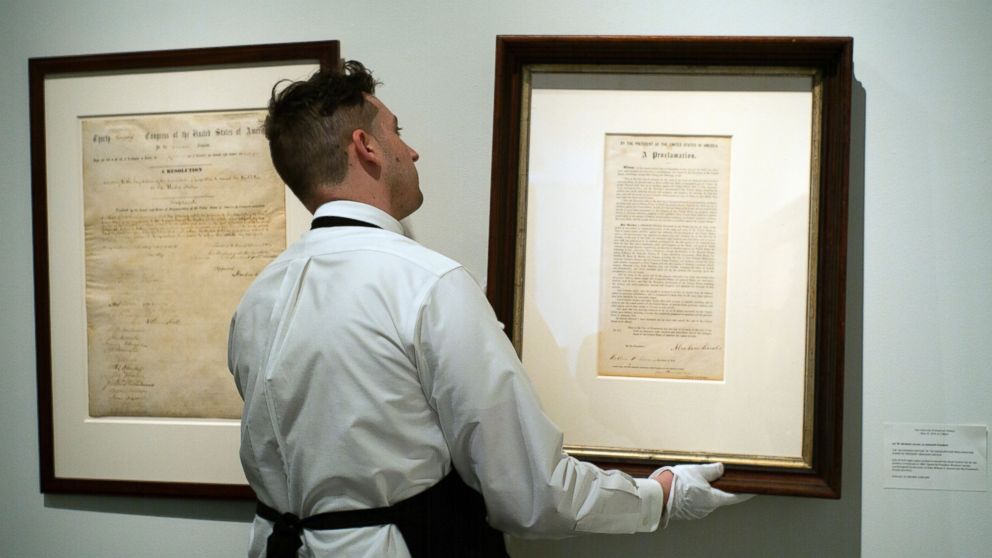 Copies of Emancipation Proclamation, 13th Amendment Signed by Lincoln ...