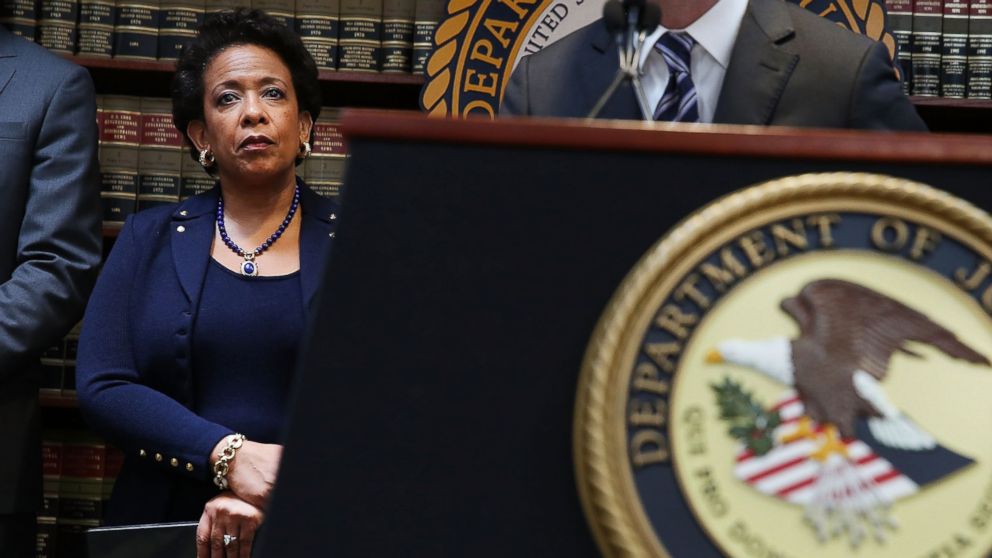 PHOTO: Attorney General Loretta Lynch attends a packed news conference at the U.S. Attorneys Office of the Eastern District of New York on May 27, 2015 in New York.