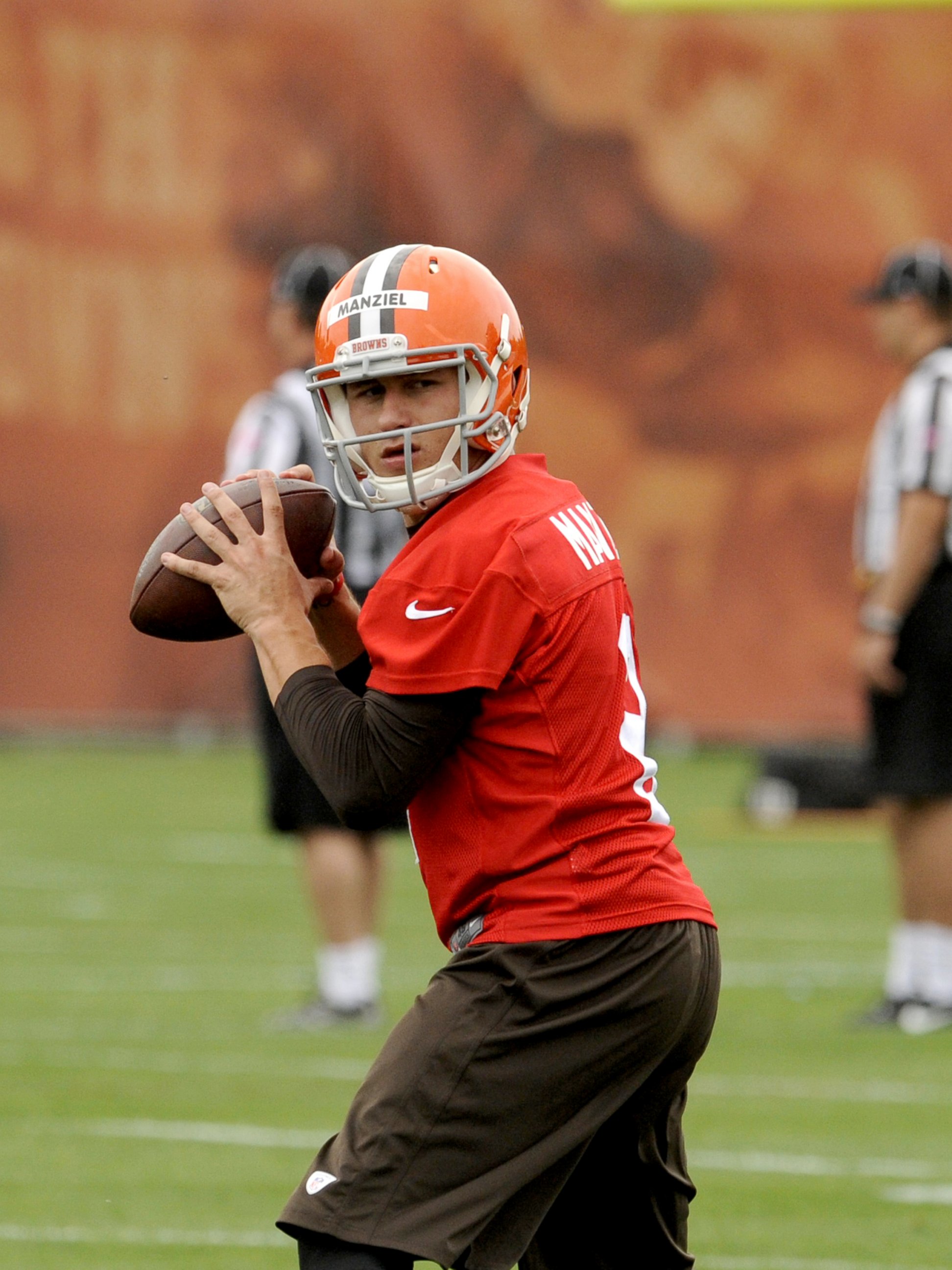 PHOTO: Johnny Manziel of the Cleveland Browns is pictured in Berea, Ohio on May 28, 2014. 