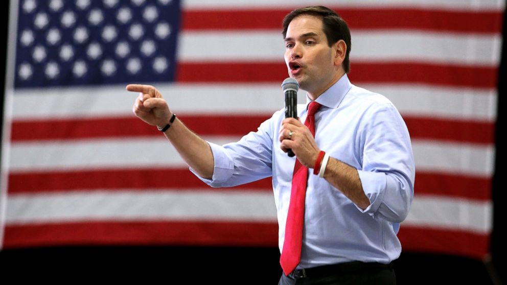 PHOTO:Marco Rubio speaks at his rally at Sanford International Airport in Sanford, Fla., March 7, 2016.  
