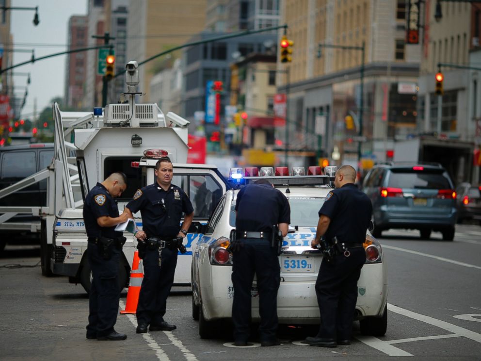 PHOTO: New York Police Officers get ready to patrol around Times Square on July 4, 2015 in New York City.