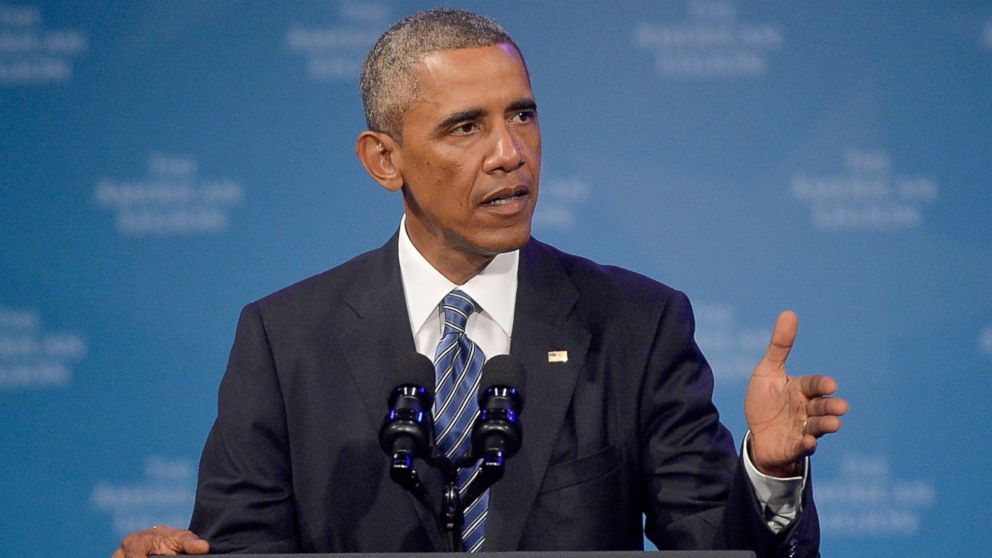 U.S. President Barack Obama speaks at the American Legion National Convention on Aug. 26, 2014 in Charlotte, North Carolina.