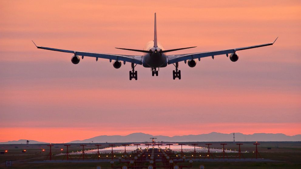 A plane preparing for arrival.