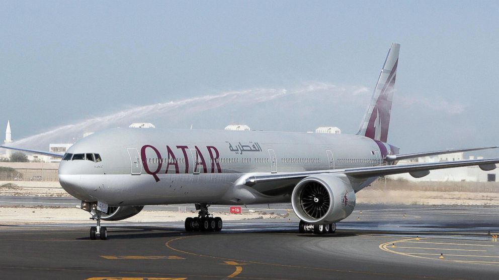 The first-ever Boeing aircraft 777 delivered to the state-owned Qatar Airways stands on the runway at Doha airport, Nov. 29, 2007. 