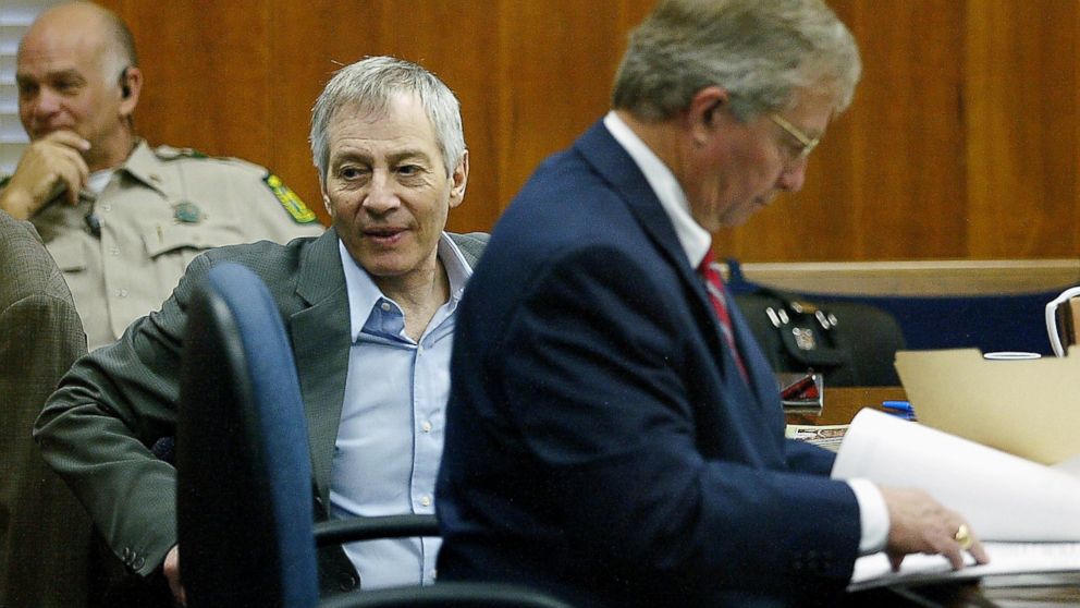 PHOTO: Robert Durst sits with his attorney Dick DeGuerin, Nov. 10, 2003 at the Galveston County Courthouse in Galveston, Texas. 