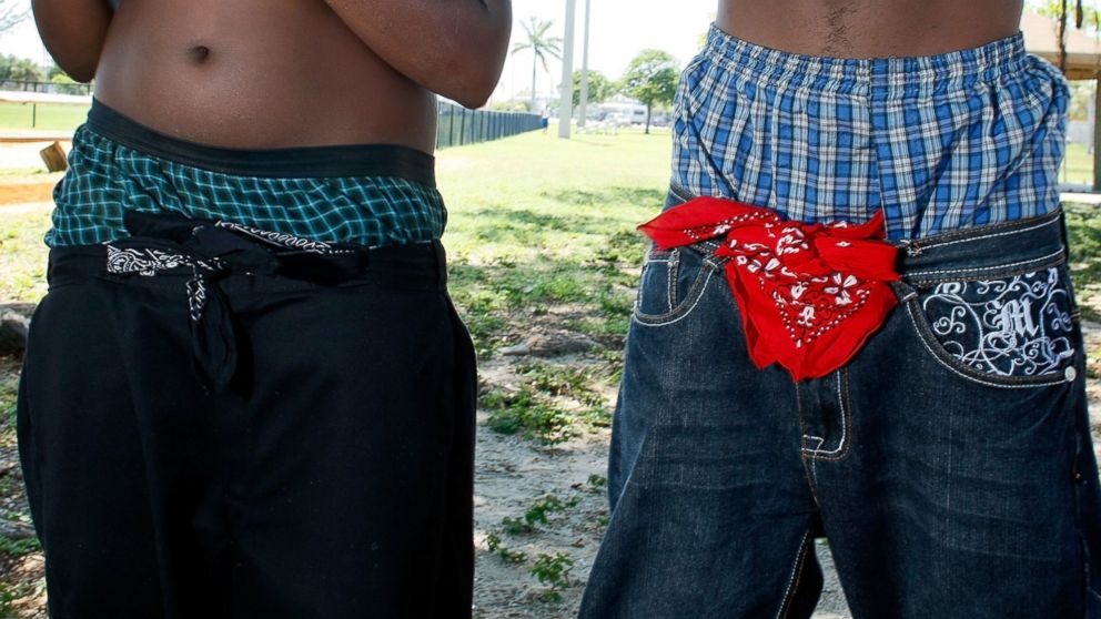 PHOTO: Two youths wear their pants with the underwear showing on April 23, 2009 in Riviera Beach, Fla. 