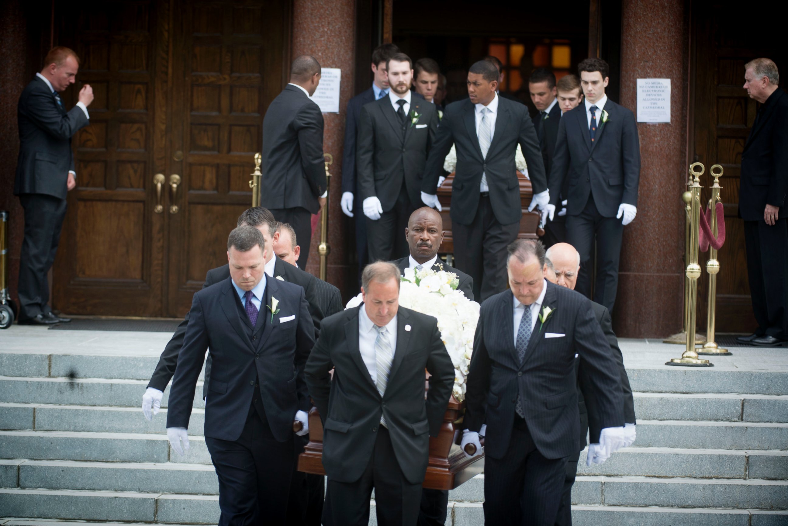 PHOTO: Hundreds mourn and attend the funeral for the Savopoulos Family  at the Saint Sophia Orthodox Greek Cathedral in Washington, D.C., June 1, 2015. Savvas, Amy and their son Philip were taken hostage and murdered during a robbery at the home. 