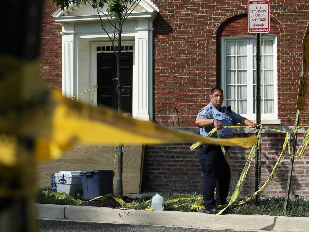 PHOTO: The police at the 3200 block of Woodland Drive NW, May 19, 2015, in Washington. Firefighters discovered the bodies of Savvas Savopoulos, his wife Amy, their son Philip, and the housekeeper, Veralicia Figueroa, at the house.