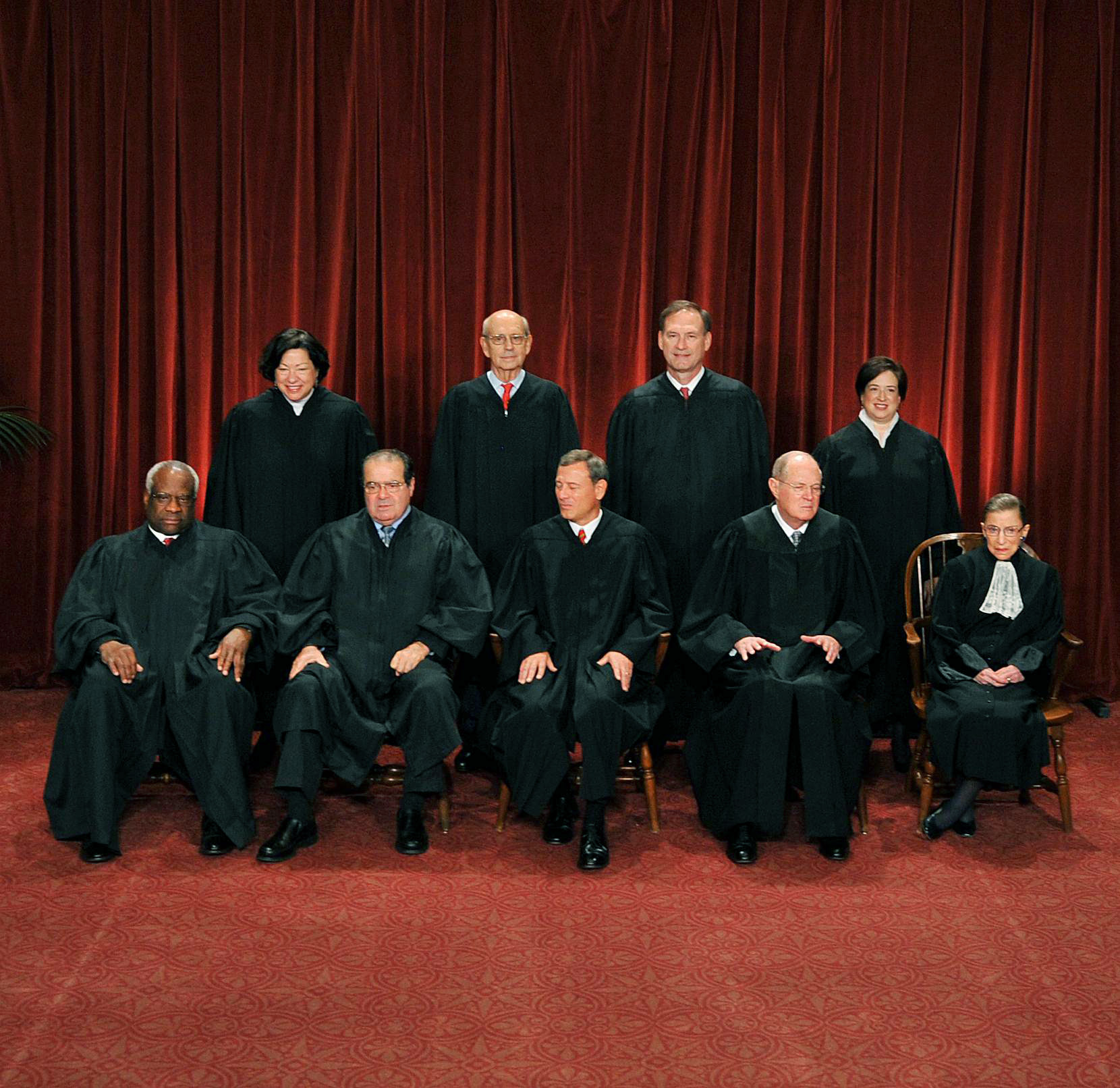 PHOTO: The Justices of the US Supreme Court sit for their official photograph at the Supreme Court