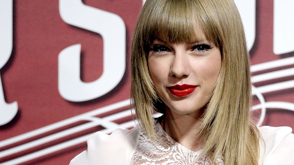 Taylor Swift attends a press event for breaking The Staples Center's record of most sold-out shows for a solo artist held, Aug. 20, 2013, in Los Angeles.