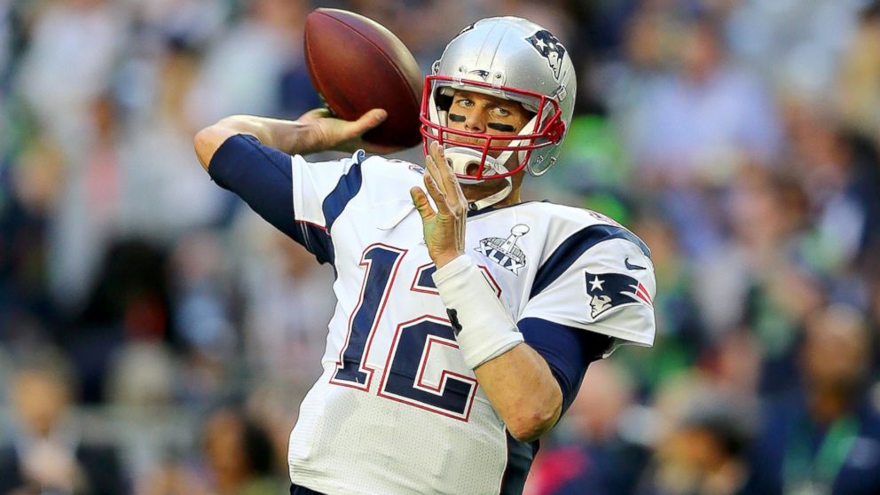 Tom Brady of the New England Patriots warms up for Super Bowl XLIX against the Seattle Seahawks at University of Phoenix Stadium, Feb. 1, 2015, in Glendale, Arizona.