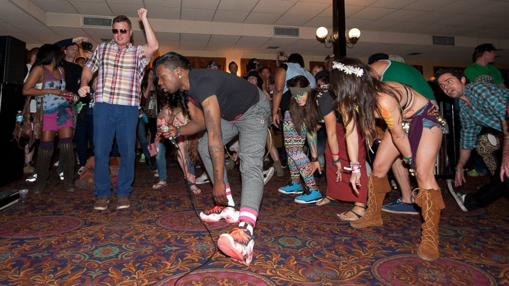 Big Freedia gives a twerk lesson March 21, 2014, in New Orleans.