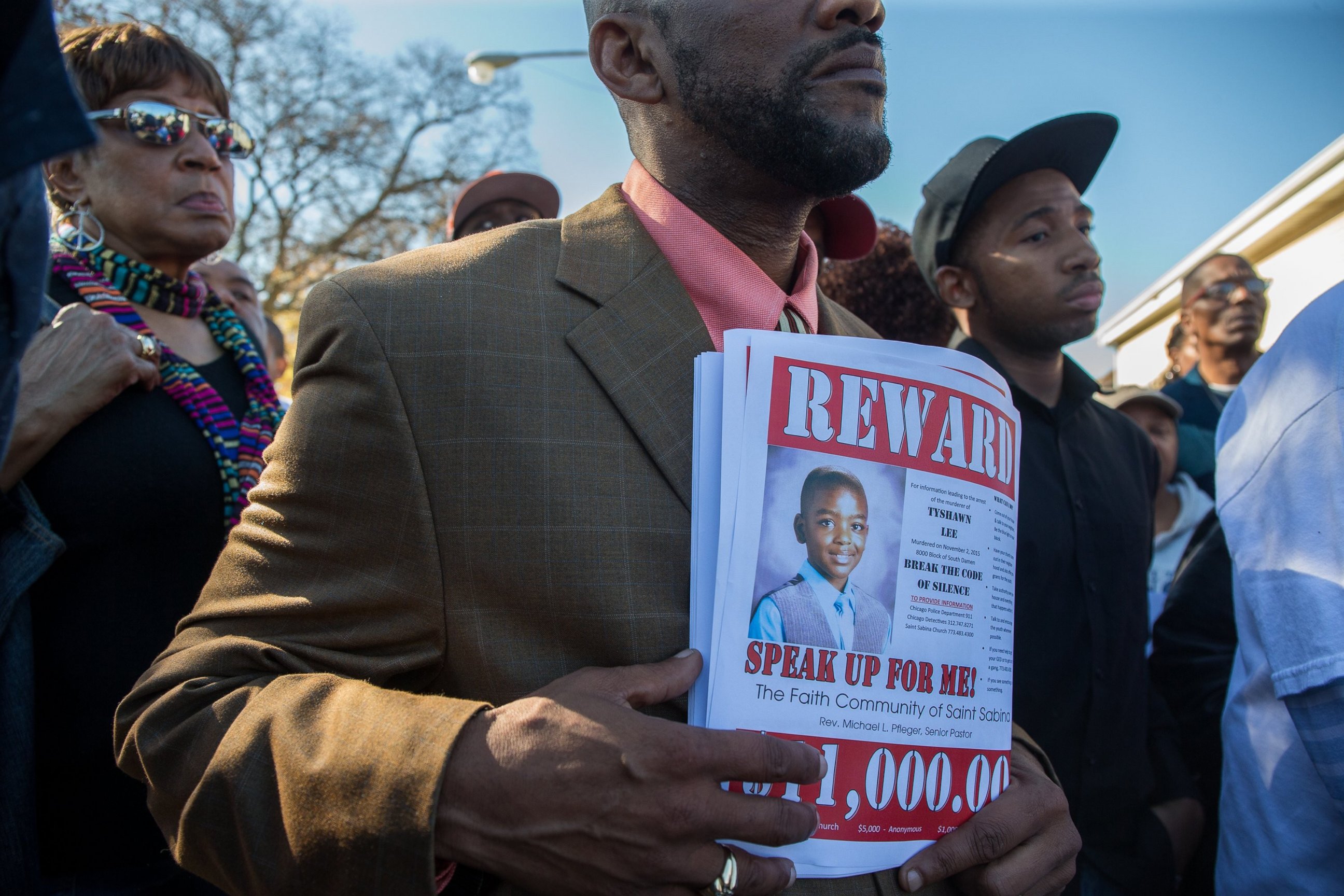PHOTO: A memorial was held at the site where Tyshawn Lee, 9, was fatally shot in Chicago's Gresham neighborhood, March 7, 2016. 