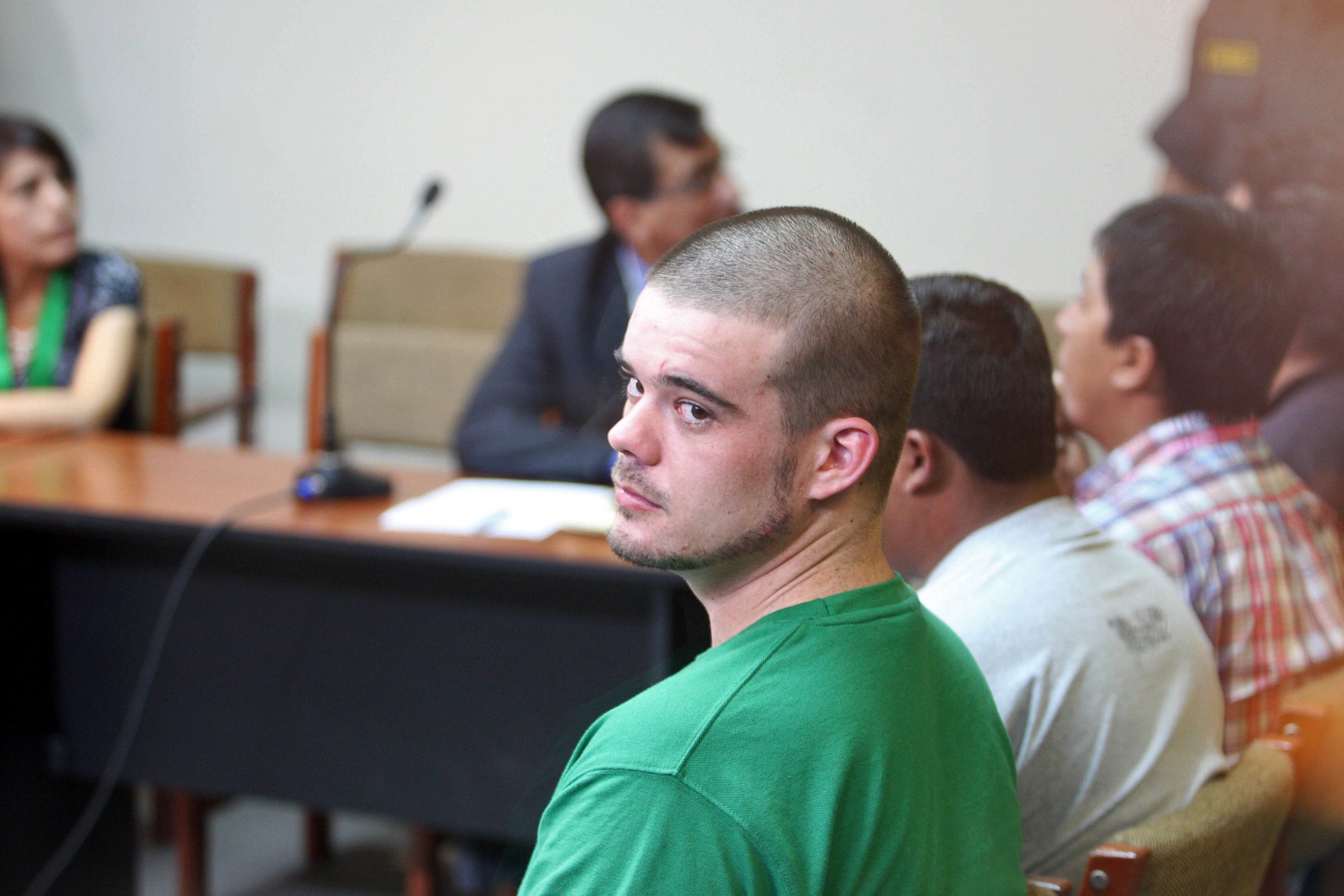PHOTO: Joran Van der Sloot is pictured during a hearing at the Lurigancho Prison in Lima on Jan. 13, 2012. 