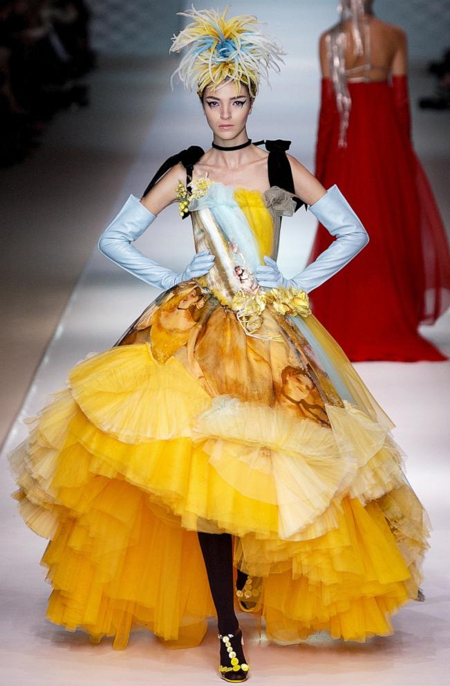 PHOTO: Mariacarla Boscono walks the runway during the Jean Paul Gaultier Haute Couture Spring/Summer 2003 fashion show as part of the Paris Haute Couture Fashion Week on Jan. 20, 2003 in Paris.