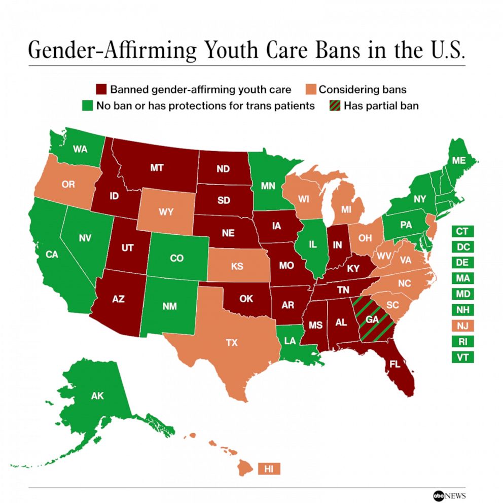 Map Where Gender affirming Care Is Being Targeted In The US Good 