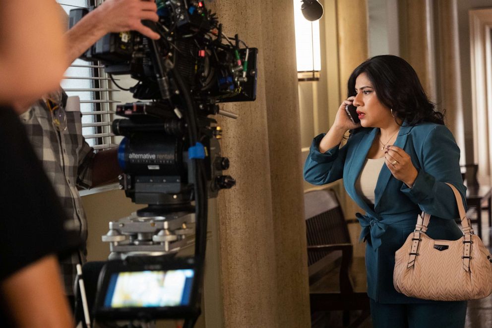 PHOTO: Melinna Bobadilla on set during Season 2 of the Netflix seried "Gentefield" in 2021.