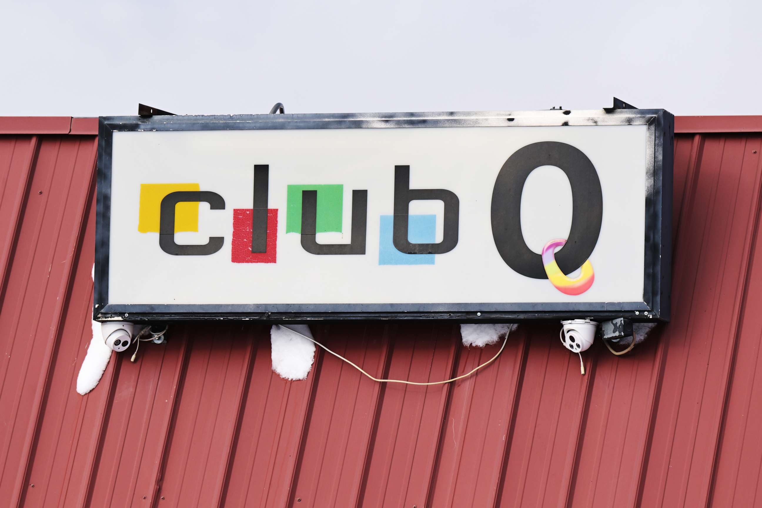 PHOTO: Club Q sign at the club in Colorado Springs, Colorado, November 29, 2022.