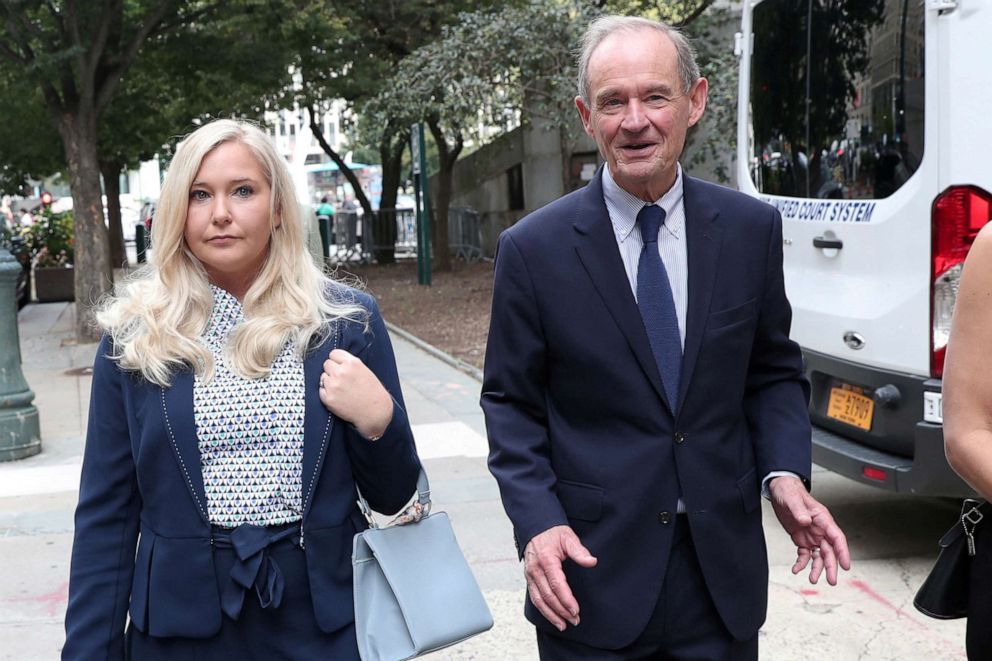 PHOTO: Lawyer David Boies arrives with his client Virginia Giuffre for hearing in the criminal case against Jeffrey Epstein in New York, Aug. 27, 2019.
