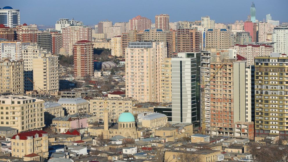 A general view of Sovetskaya district in Baku.  