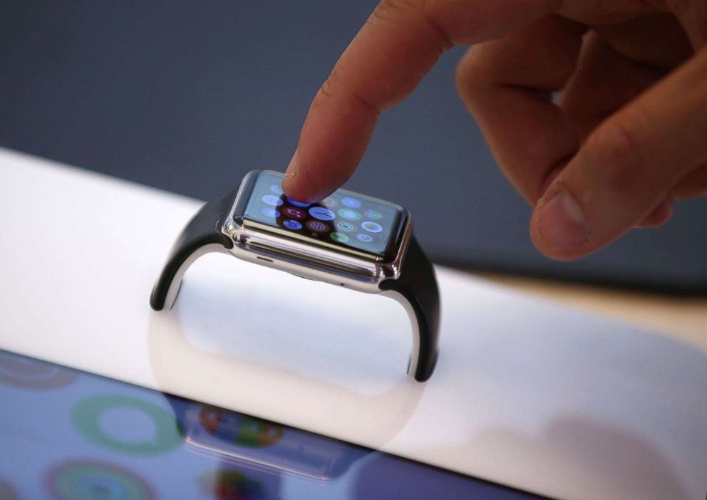 PHOTO: A customer inspects an Apple Watch at the Apple Store on June 17, 2015, in San Francisco.