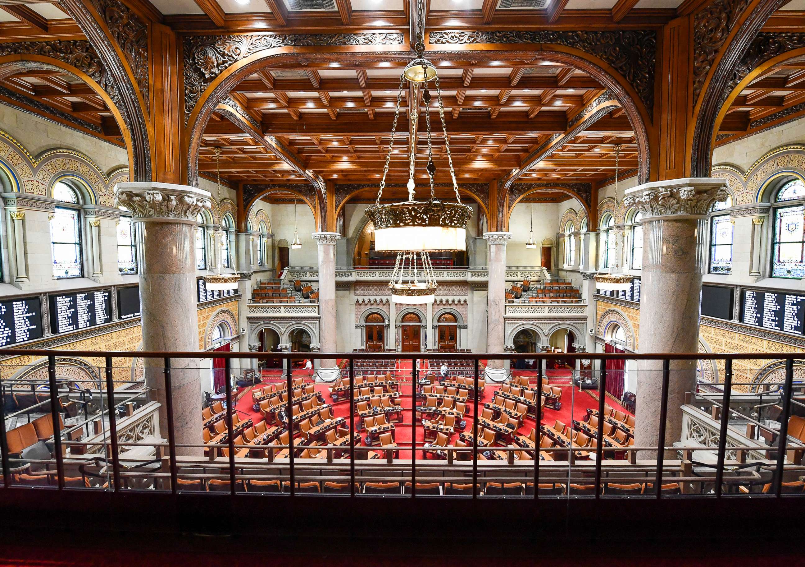 PHOTO: The Assembly Chamber is pictured as the house stands at ease during a special legislative session as lawmakers consider new firearms regulations for concealed-carry permits at the state Capitol, June 30, 2022, in Albany, N.Y.