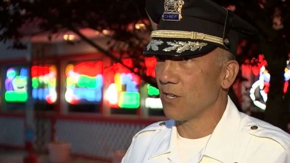 PHOTO: Washington Township Police Chief Patrick Gurcsik talks to WPVI after A waitress was allegedly abducted and assaulted by a group of five people after chasing them down when they walked out on their $70 bill on Saturday, June 19, 2021, in New Jersey.