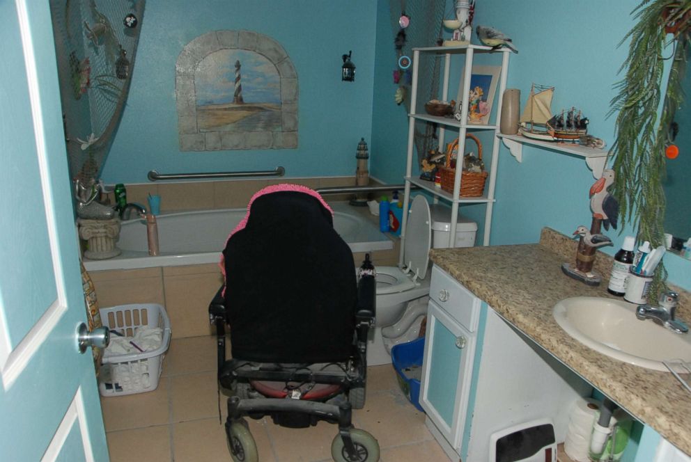 PHOTO: Gypsy Blanchard's wheelchair is pictured here in the bathroom of the house she shared with her mother Dee Dee Blanchard.