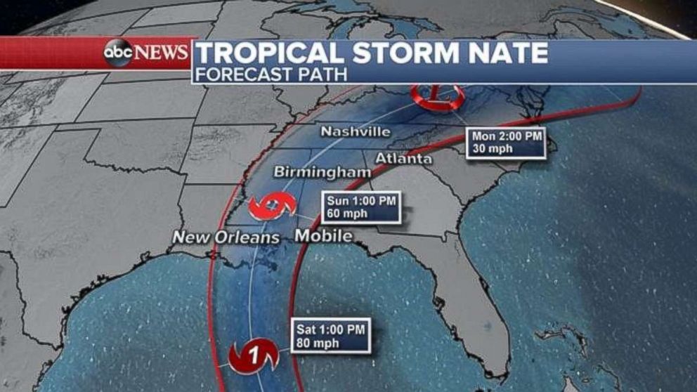 Nate's projected track could lead to a hit on New Orleans this weekend.
