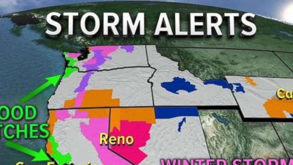 Storm alerts were in effect across the West ahead of a big storm on Nov. 15, 2017.