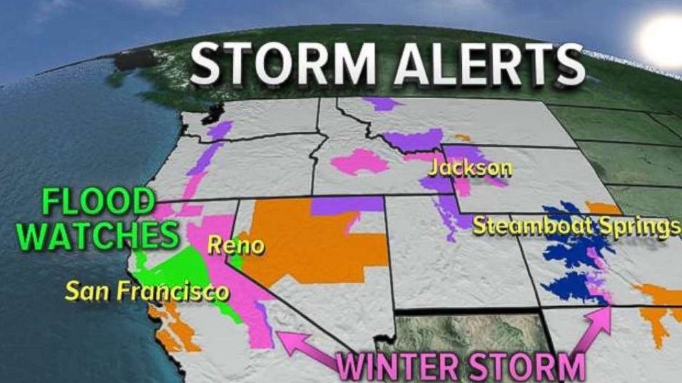 Storm alerts on in effect for many western states on Thursday, Nov. 16, 2017.
