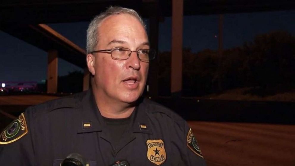 PHOTO: A spokesman from the Houston Police Department speaks KTRK after a 2-year-old child was killed and their family left in critical condition when their car was struck by a driver going the wrong way on a freeway in Houston, Texas, on July 18, 2021.