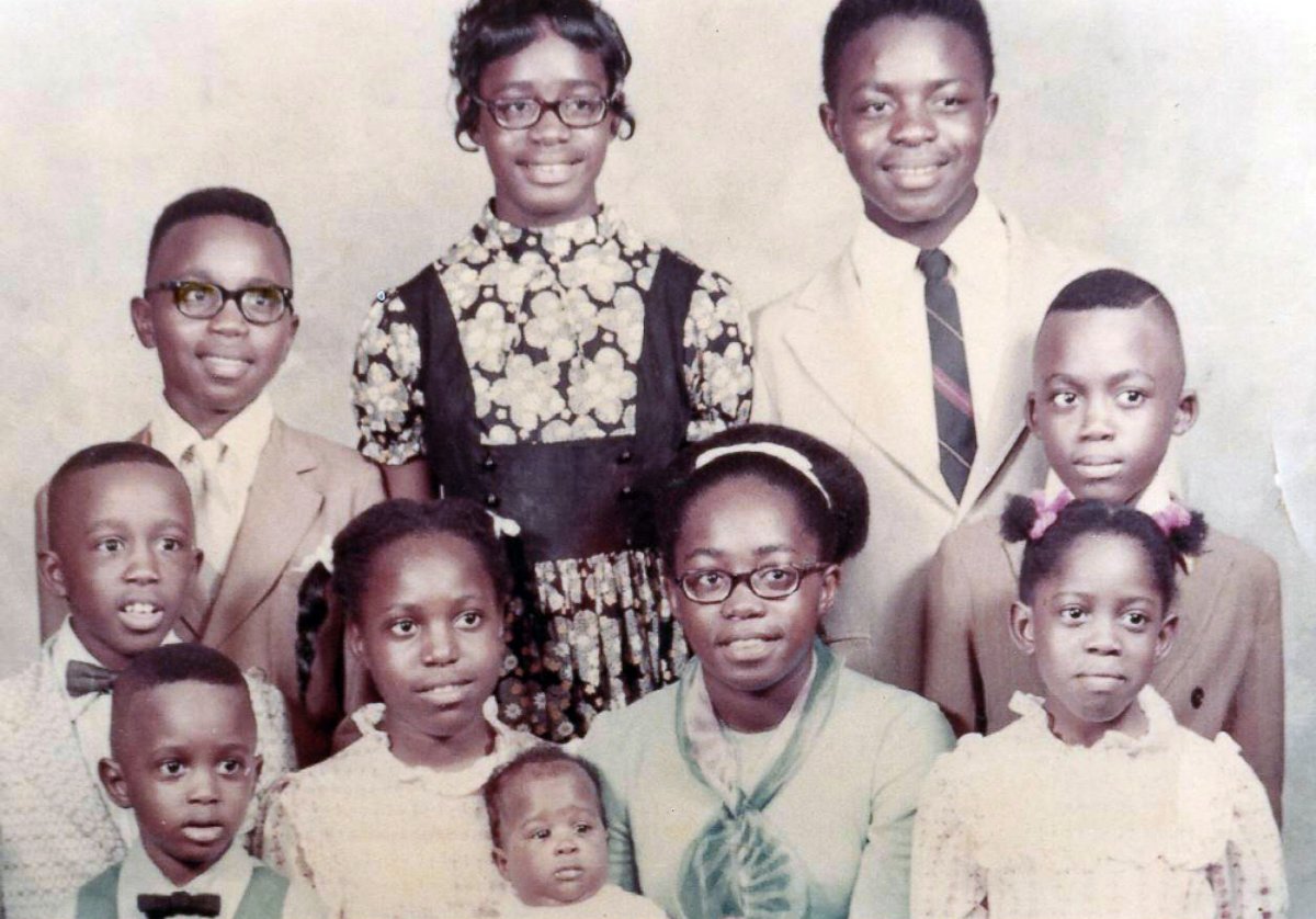PHOTO: Stephon Ferguson (lower left corner) pictured at age 4 with his siblings. 
