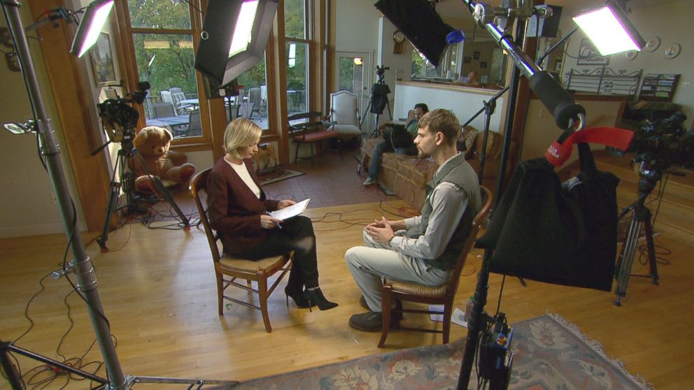 PHOTO: ABC News' Linzie Janis speaks to Nathan Carman, who says he wasn't responsible for his mother's death.