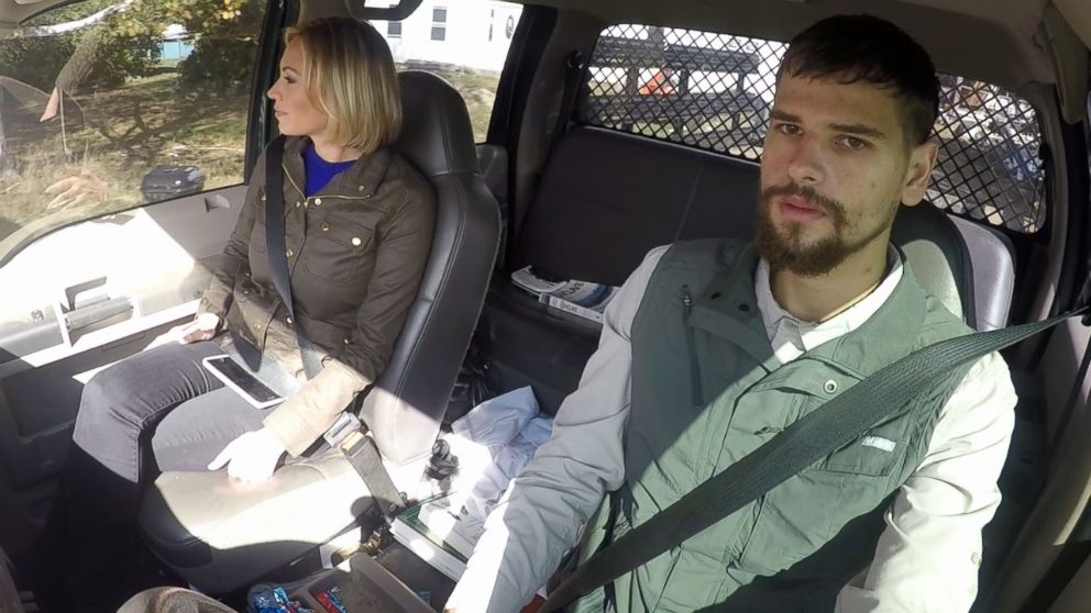 PHOTO: ABC News' Linzie Janis interviews rescued boater Nathan Carman.