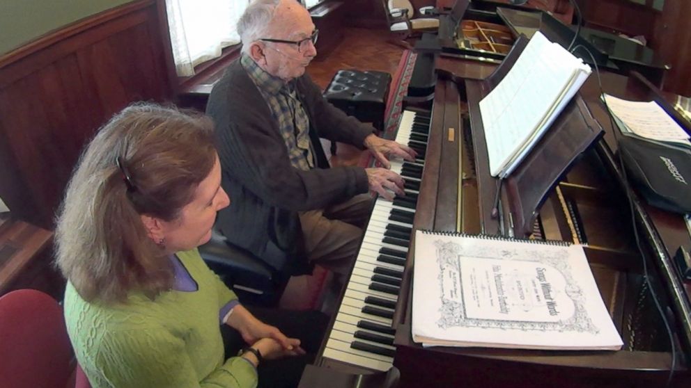 PHOTO: 93-year-old World War II Veteran Jack Prince practices with Wisconsin Conservatory of Music piano teacher Stefanie Jacob for his upcoming birthday recital. 
