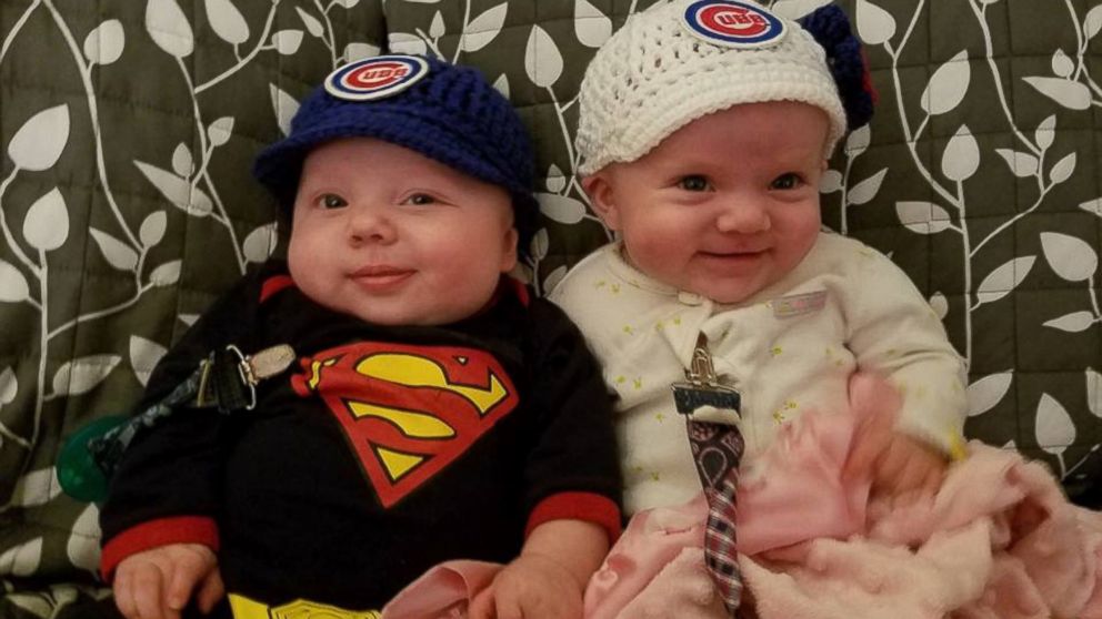 Twins Clark and Addison Dubbed the Good Luck Charms of the Chicago Cubs -  ABC News