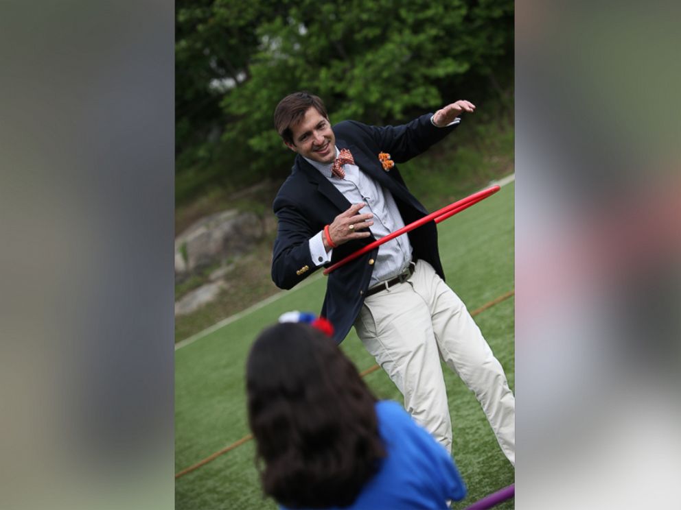 PHOTO: Andrew Niblock, the head of Greenwhich Country Day Lower School School, inspires his community as he continues his job as an educator despite being diagnosed with ALS nearly one year ago.