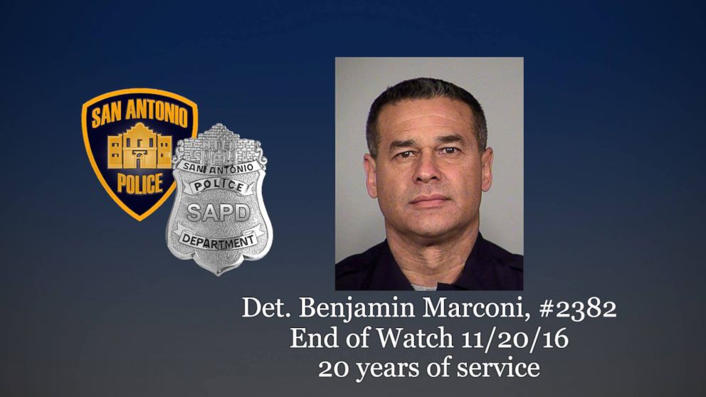 PHOTO: The San Antonio Police Department takes a moment to honor SAPD Detective Benjamin Marconi, who lost his life this morning. 