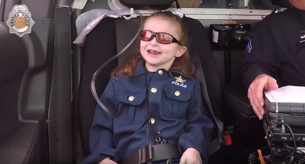 PHOTO: The Denver Police Department granted 6-year-old Olivia Gant's bucket list wish to become a police officer for a day. 