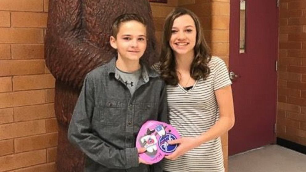 PHOTO: Tryston Brown’s friend and classmate, 14-year-old Megann Charlesworth, was the only girl in school who knew about his grand Valentine’s Day plan. 