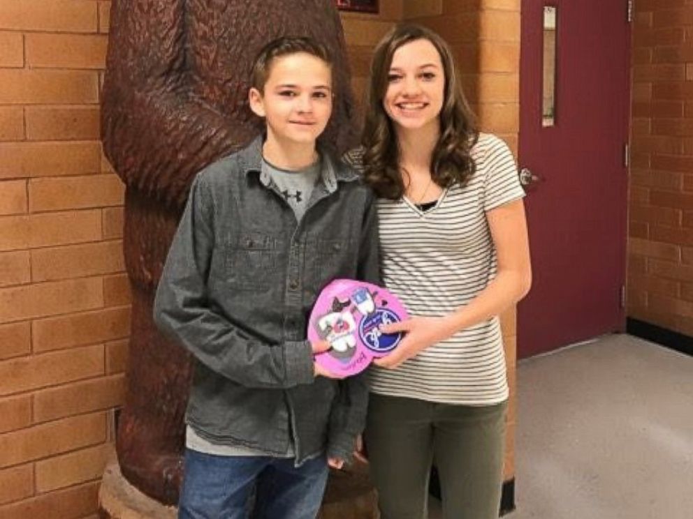 PHOTO: Tryston Brown’s friend and classmate, 14-year-old Megann Charlesworth, was the only girl in school who knew about his grand Valentine’s Day plan.