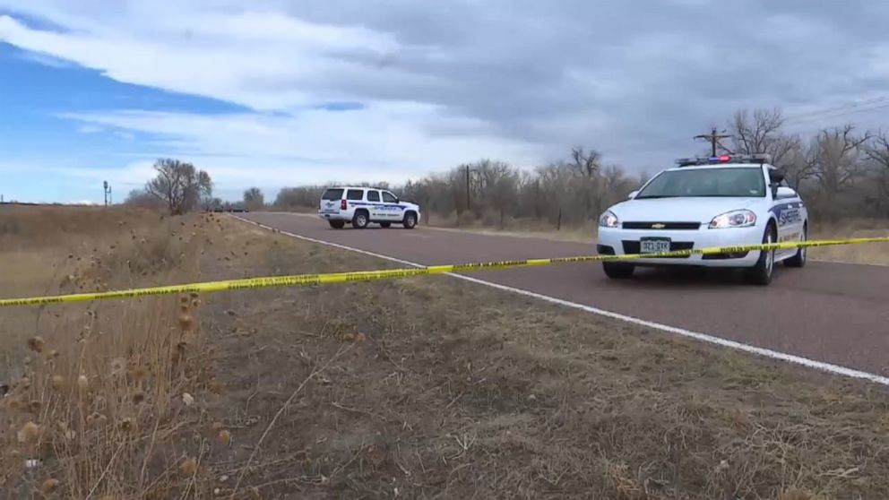 PHOTO: Law enforcement investigate a scene where two bodies were found outside of Colorado Springs, Co.