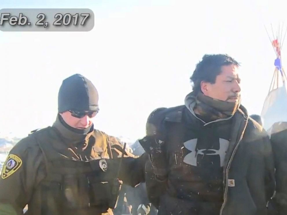 PHOTO: The Morton County Sheriffs Department posted a video of them clearing a protest group in North Dakota after they set up camp on private property.