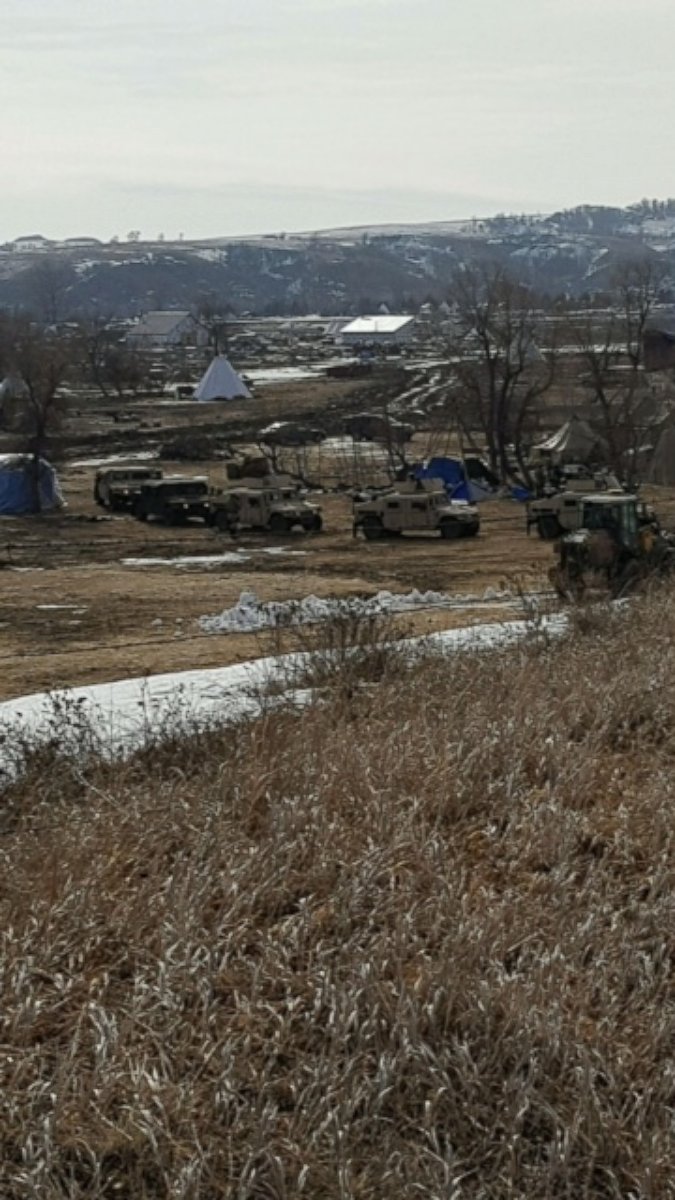 PHOTO: Authorities enter the Oceti Sakowin protest camp near Cannonball, North Dakota, on Feb. 23, 2017.